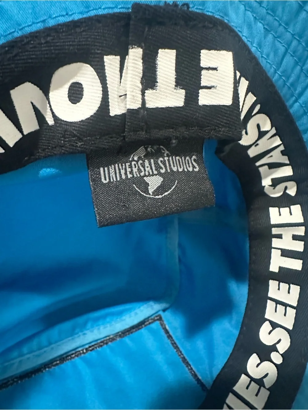 Universal Studios Neon Blue Retro Throwback Logo 30th Anniversary Bucket Hat